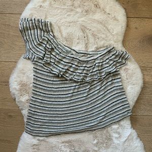 Lucky Brand Stripe One Shoulder Top Size XS
